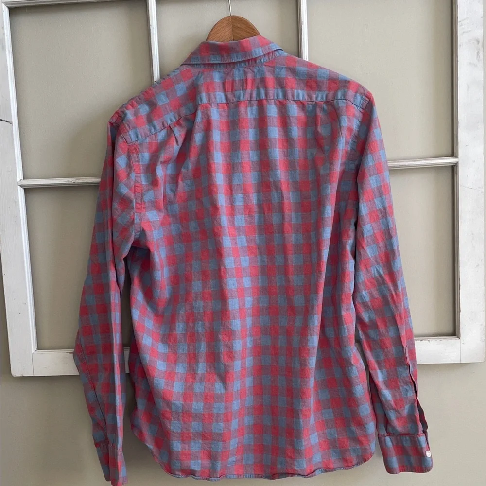 J. Crew Blue and Red Checkered Button-Down Shirt